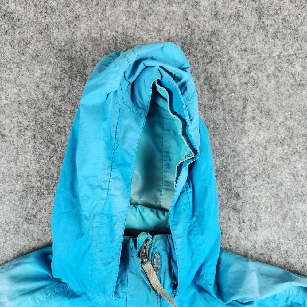 The North Face HyVent Jacket Girls M 10/12 Blue Hooded Rain Shell Hiking Outdoor - Picture 5 of 16